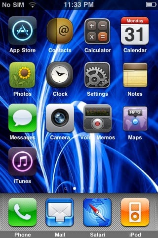 The Appley theme looks cool on the iPhone/ iPod touch. The lock screen is 