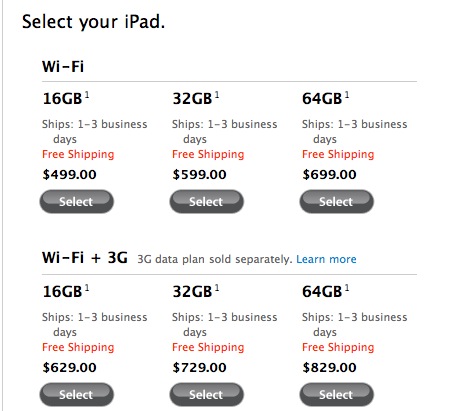 iPad online order time