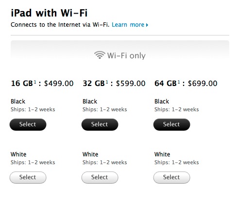 iPad 2 online order in US