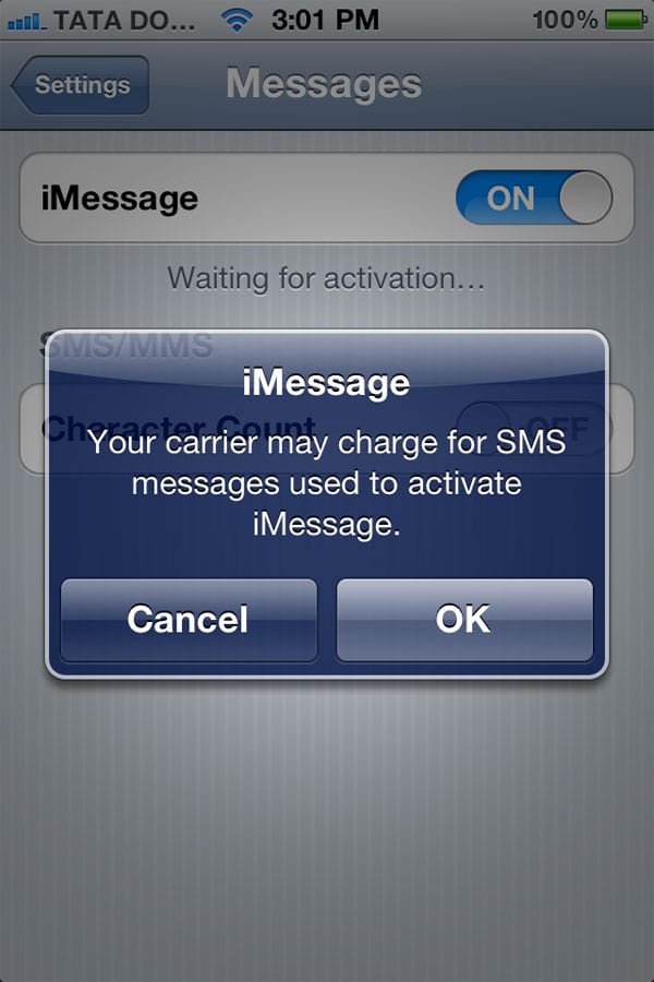 Using iMessage? Beware of International SMS Charges for Activation