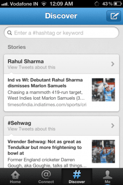 Twitter app discover