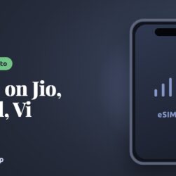 Illustration of an iPhone with a signal icon, for a guide to setting up eSIM on iPhone with Jio, Airtel and Vi