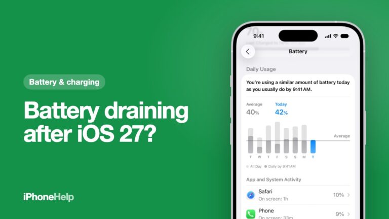 Battery draining after iOS 27? The iPhone Battery settings screen with usage by app