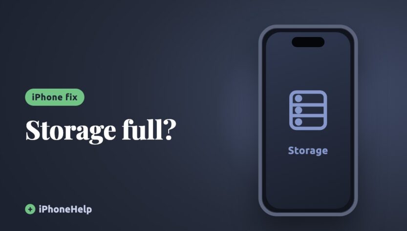 Illustration of an iPhone labelled Storage, for a guide to freeing up a full iPhone and shrinking System Data