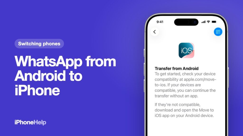 WhatsApp from Android to iPhone: the Transfer from Android screen during iPhone setup